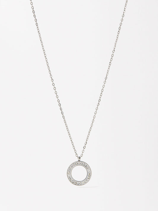 Necklace With Crystals - Stainless Steel