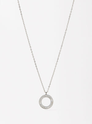 Necklace With Crystals - Stainless Steel