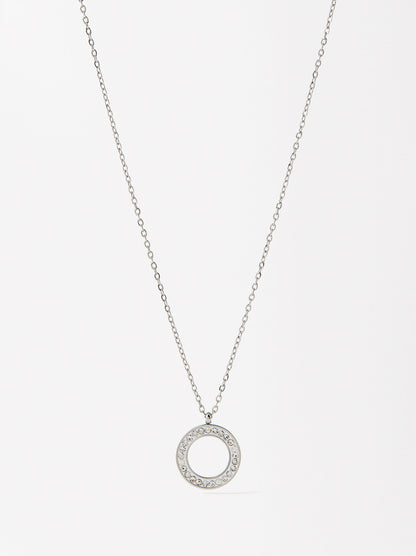 Necklace With Crystals - Stainless Steel