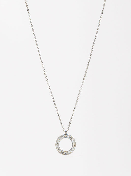 Necklace With Crystals - Stainless Steel