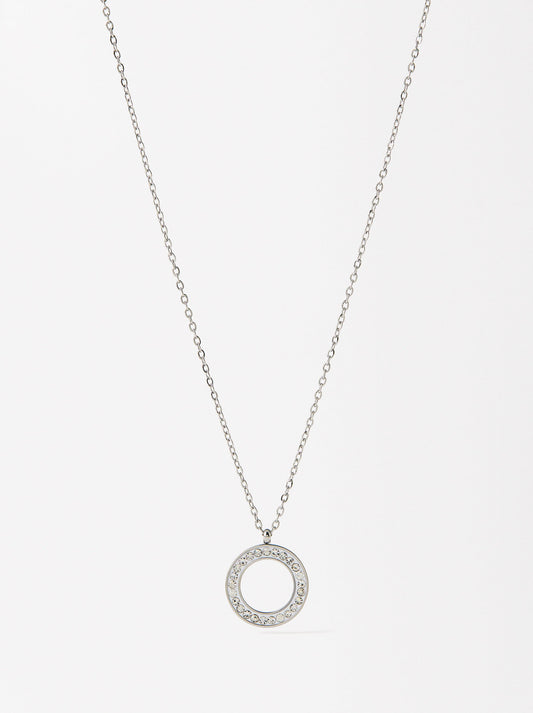 Necklace With Crystals - Stainless Steel
