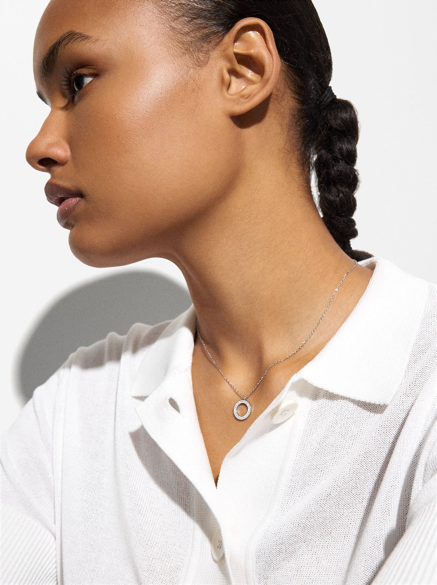 Necklace With Crystals - Stainless Steel