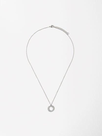 Necklace With Crystals - Stainless Steel