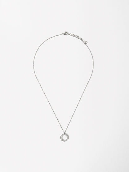 Necklace With Crystals - Stainless Steel