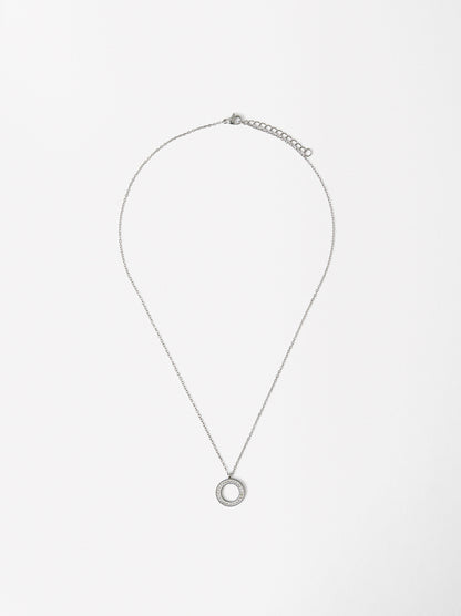 Necklace With Crystals - Stainless Steel