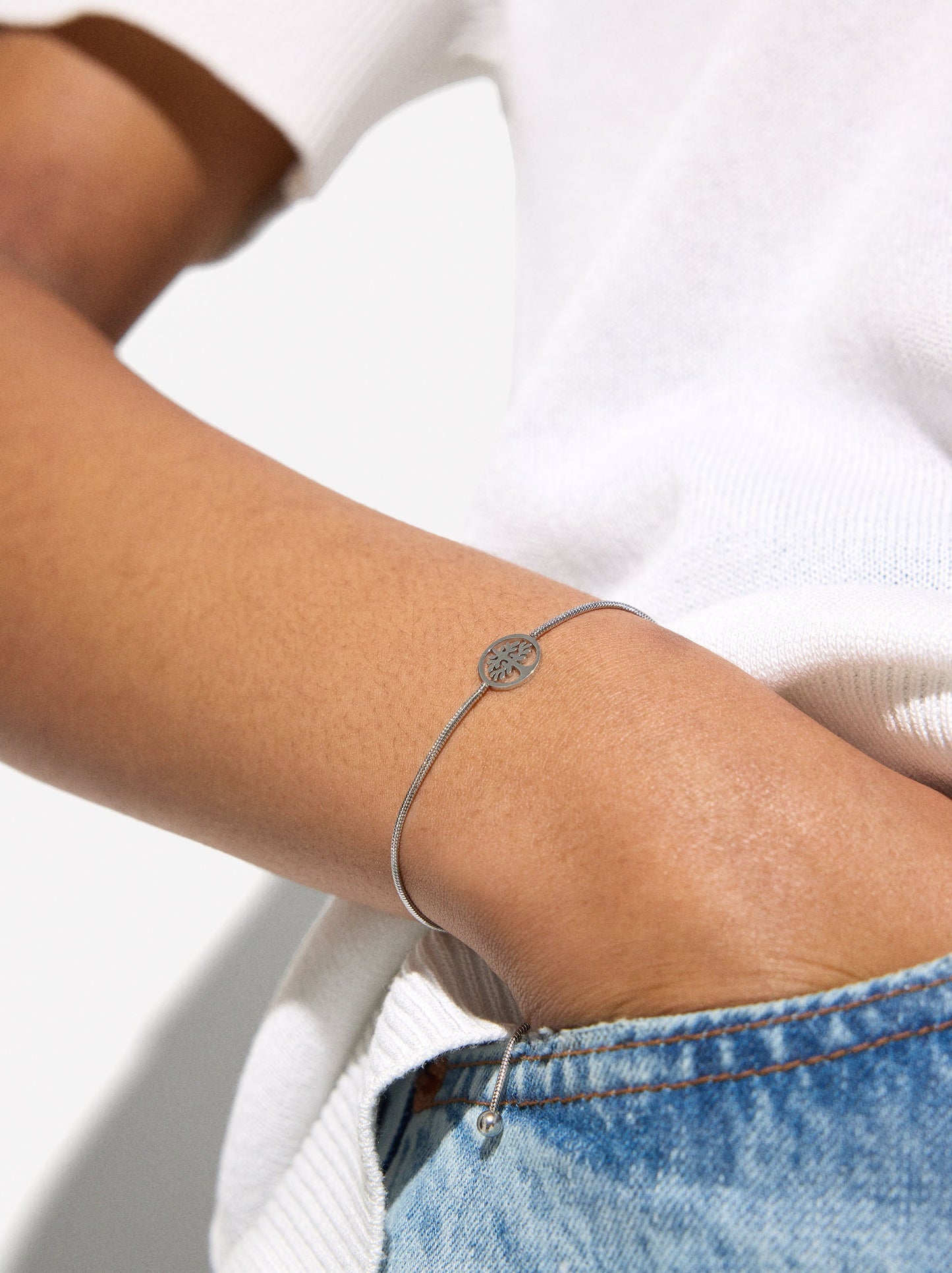 Adjustable Tree Bracelet - Stainless Steel