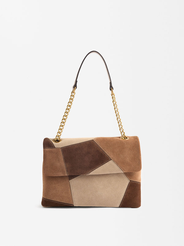 Shoulder Bag With Patchwork Leather