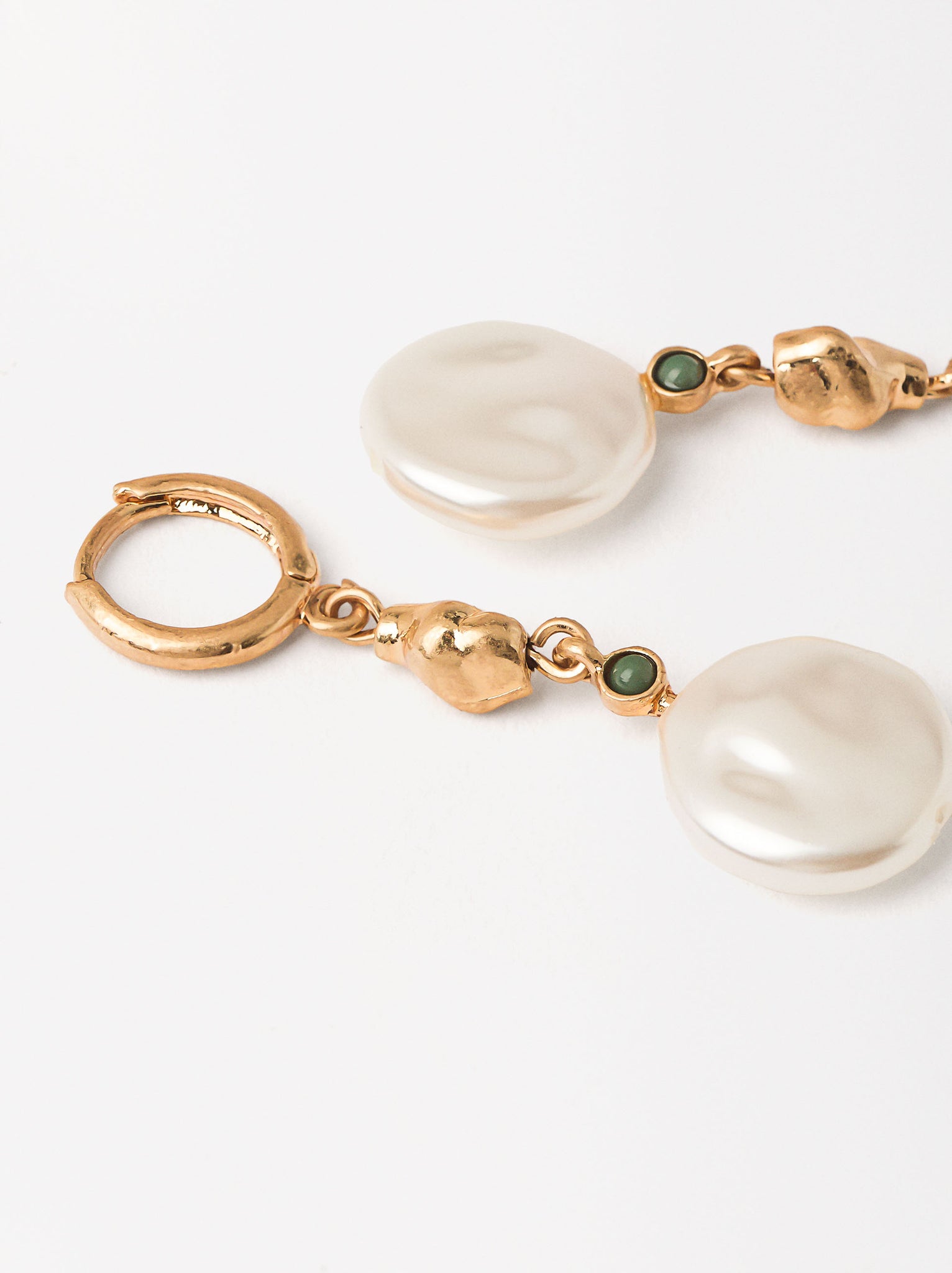 Golden Hoop Earrings With Pearls