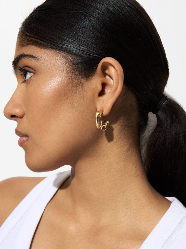 Irregular Golden Hoop Earrings