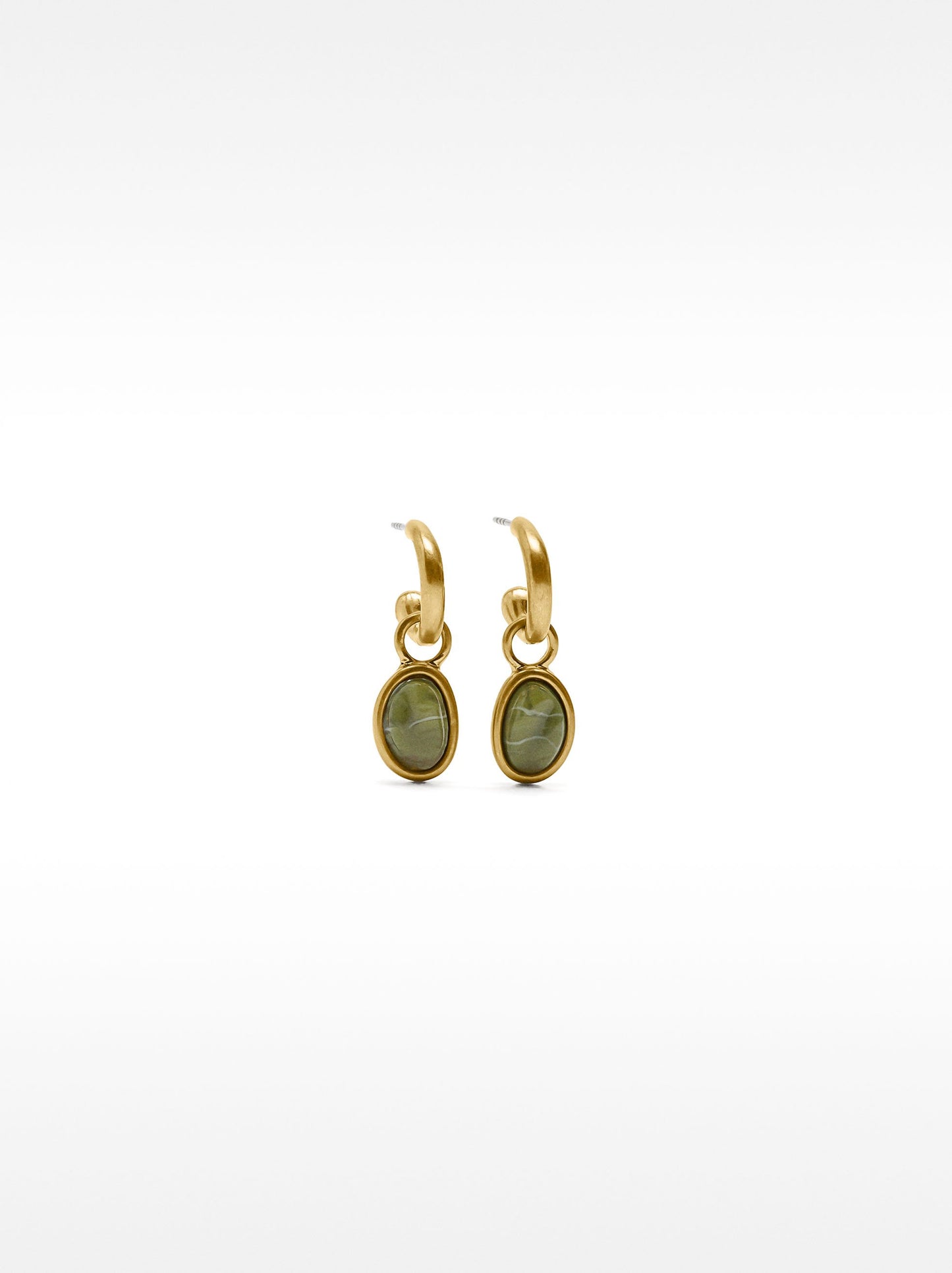 Golden Hoop Earrings With Resin