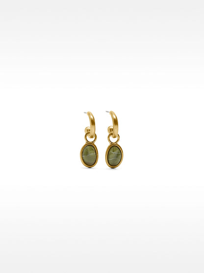 Golden Hoop Earrings With Resin