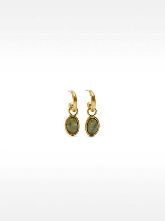 Golden Hoop Earrings With Resin