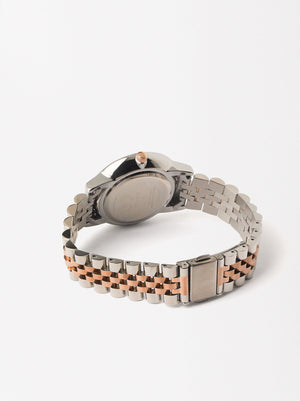 Watch With Two-Toned Steel Strap