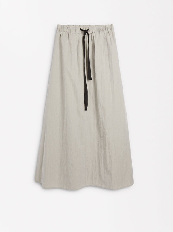 Long Wrinkled-Effect Skirt