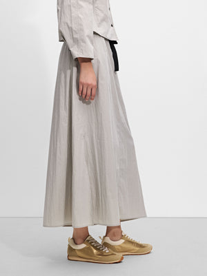 Long Wrinkled-Effect Skirt