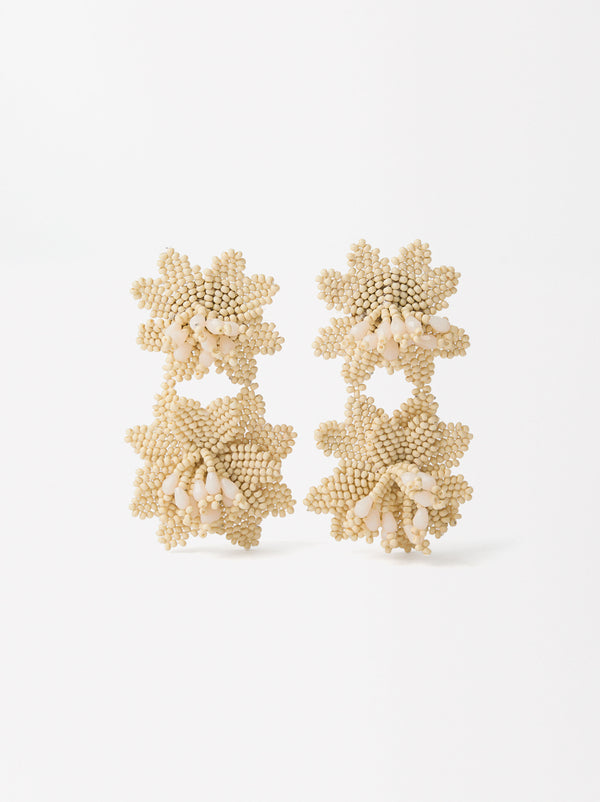 Maxi Flower Beaded Earrings