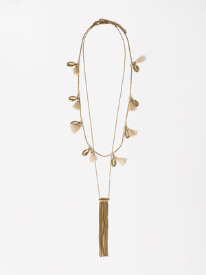 Long Necklace With Pendant And Shells