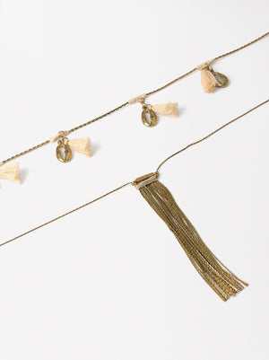 Long Necklace With Pendant And Shells