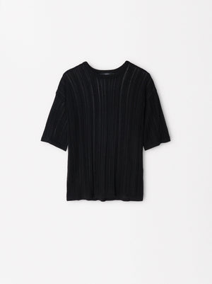 Open-Knitted T-Shirt