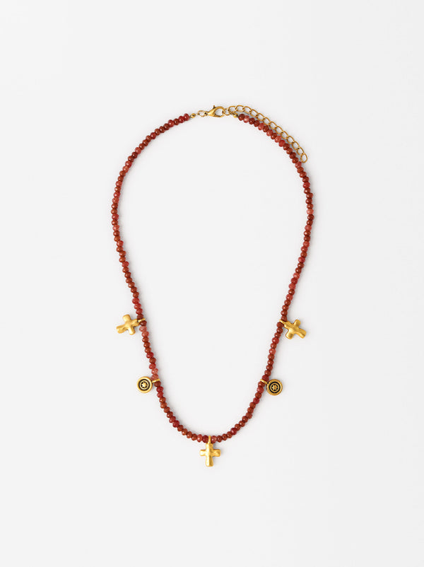 Necklace With Stones And Charms