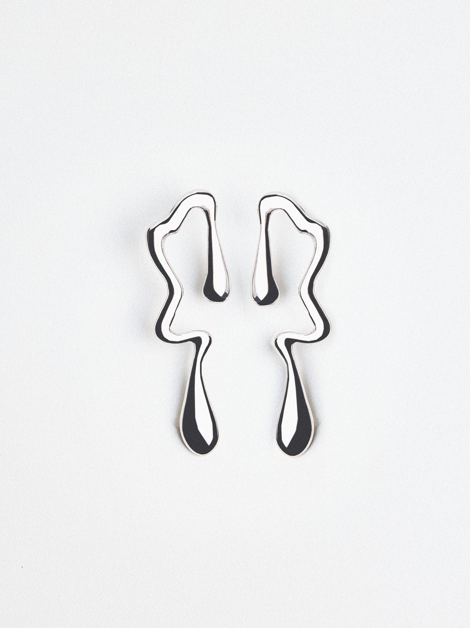 Irregular Shape Silver Earrings