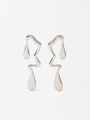 Irregular Shape Silver Earrings