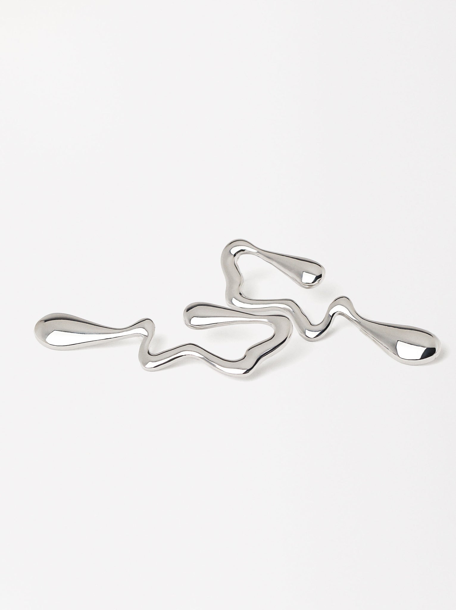 Irregular Shape Silver Earrings