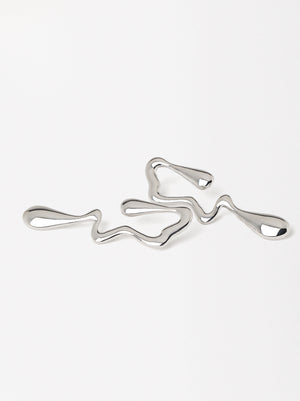 Irregular Shape Silver Earrings