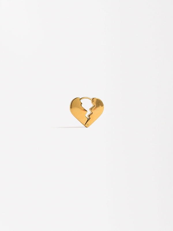 Individual Broken Heart Hoop Earring - Stainless Steel