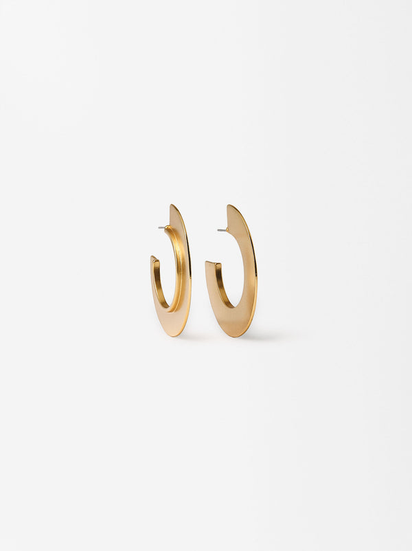 Plain Gold Hoops Earrings