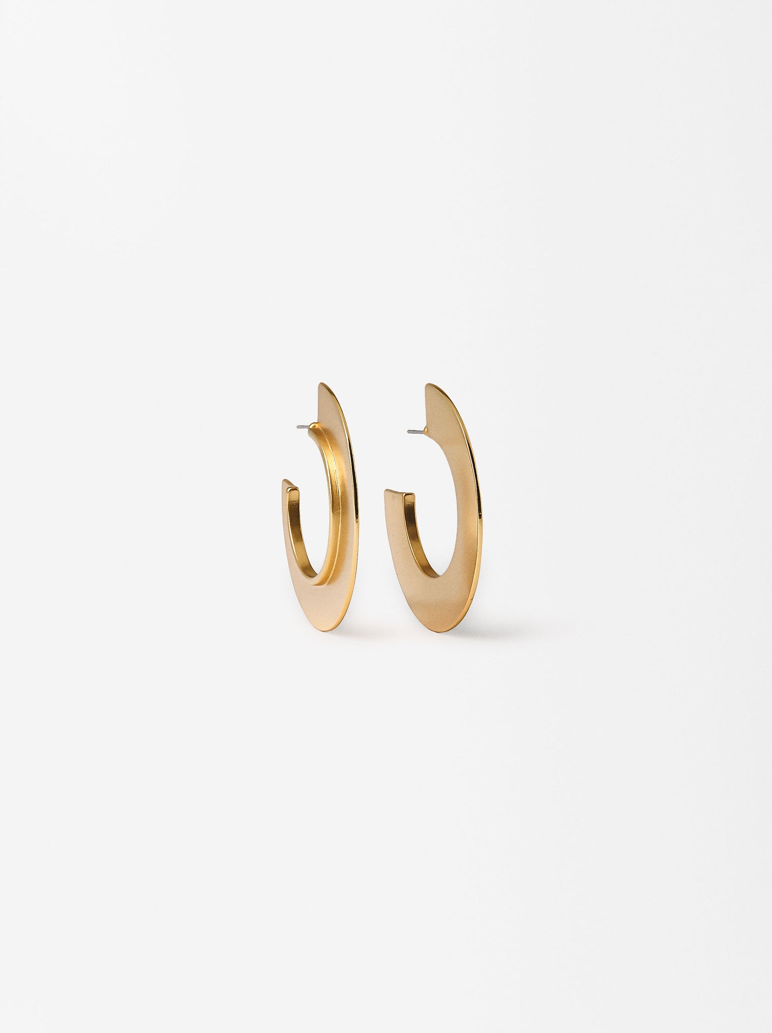 Plain Gold Hoops Earrings