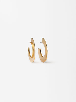 Plain Gold Hoops Earrings