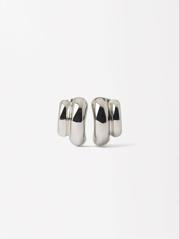 Double Effect Silver Earrings