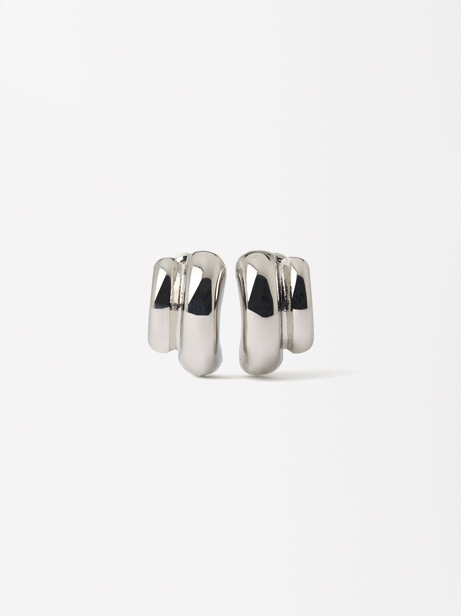 Double Effect Silver Earrings