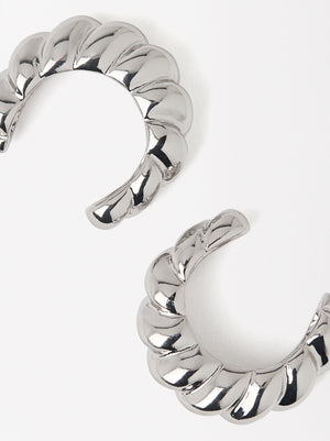 Silver Medium Hoops