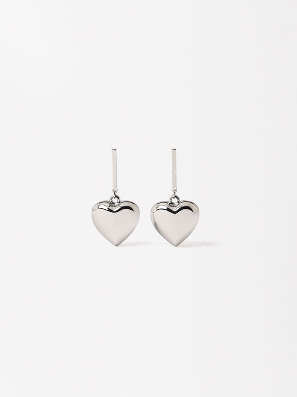 Long Heart Earrings