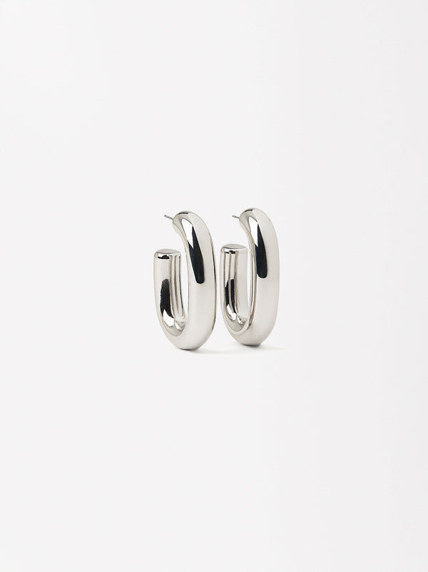 Silver Maxi Hoop Earrings