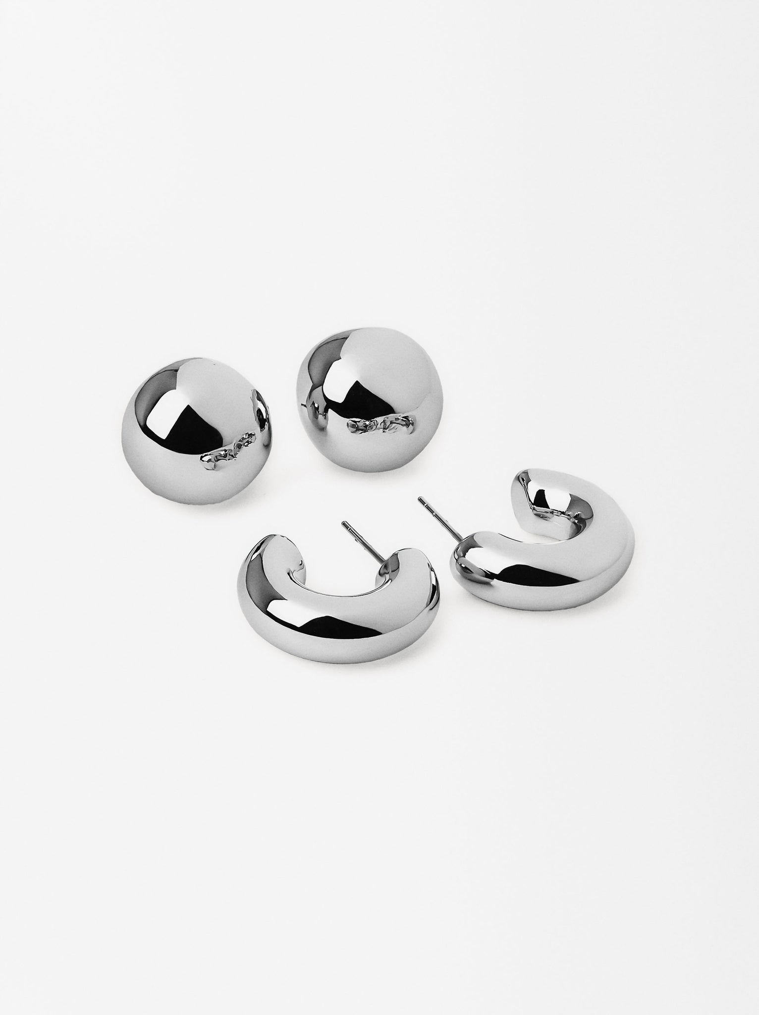 Set Of Silver-Plated Earrings