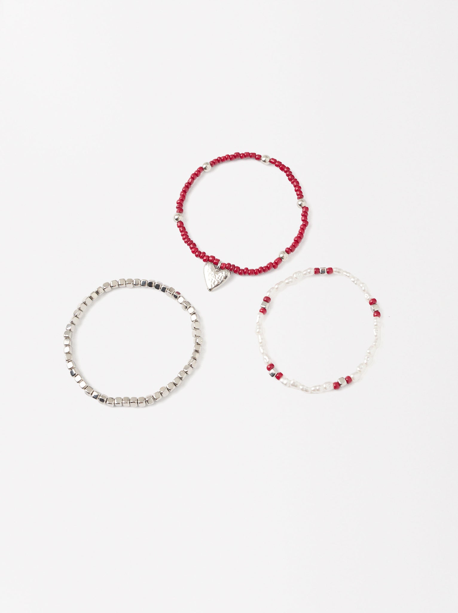 Set Of Elastic Heart Bracelets