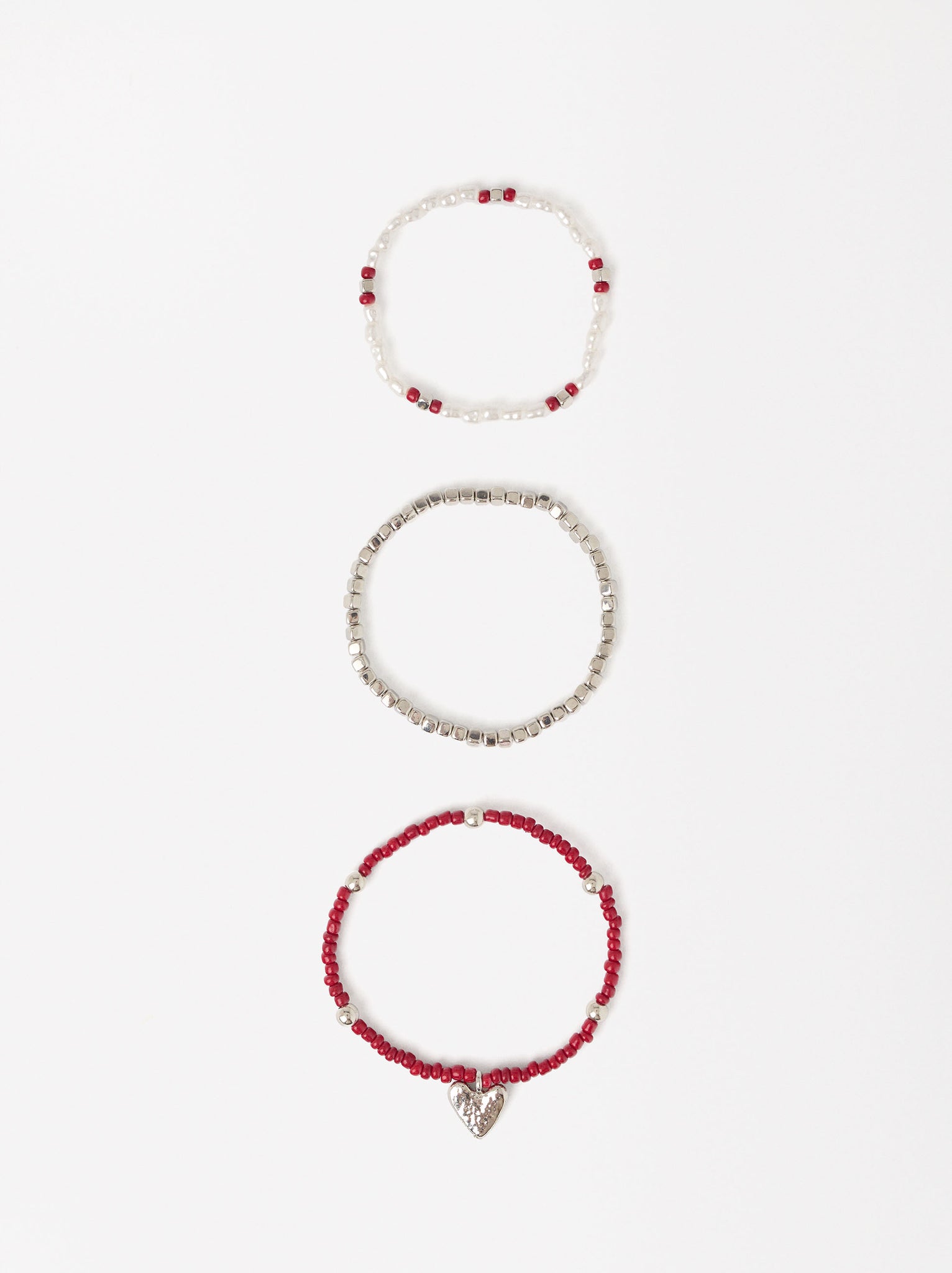 Set Of Elastic Heart Bracelets