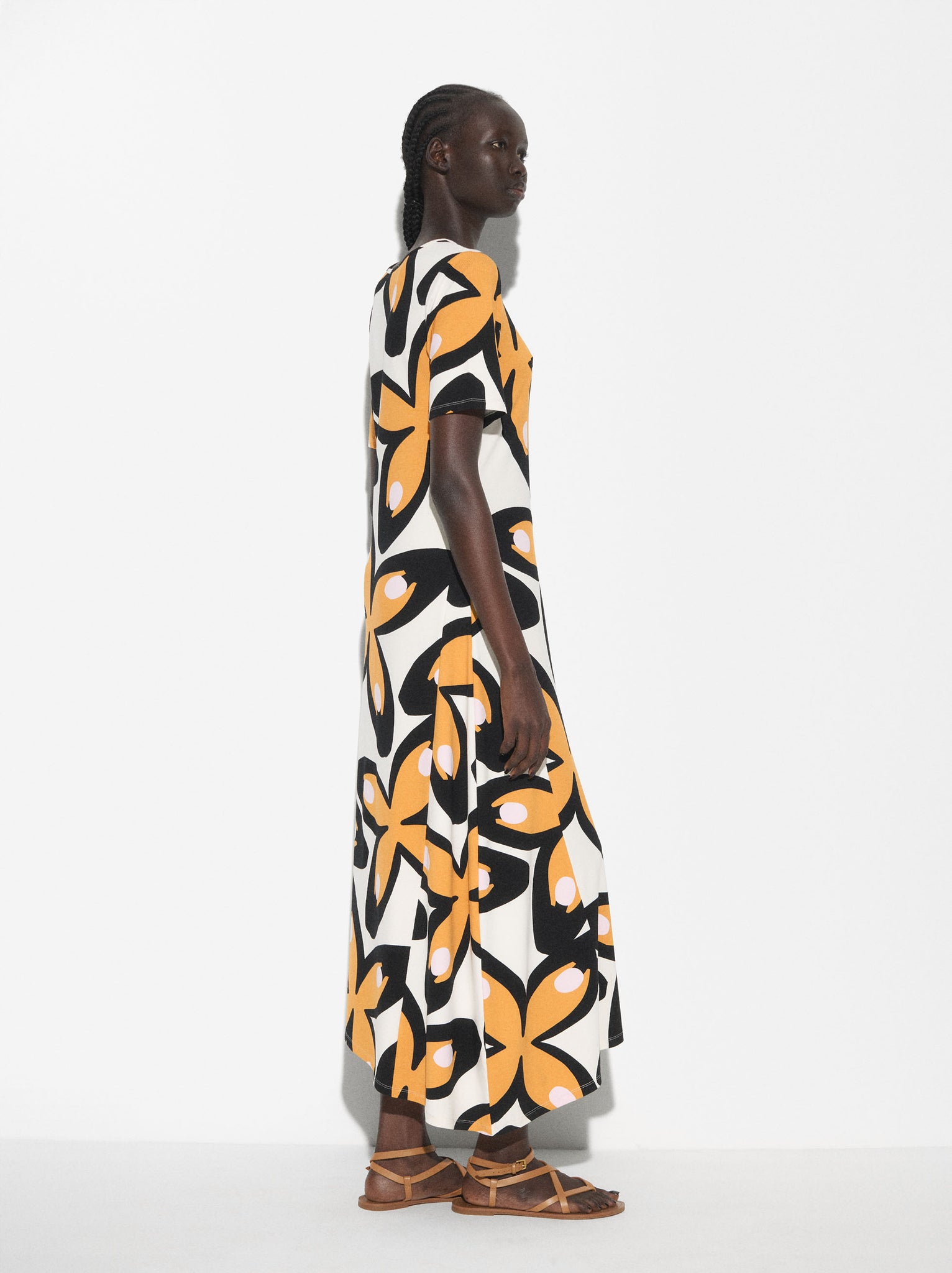 Printed Asymmetrical Long Dress