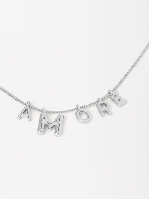 Silver Necklace With Letters