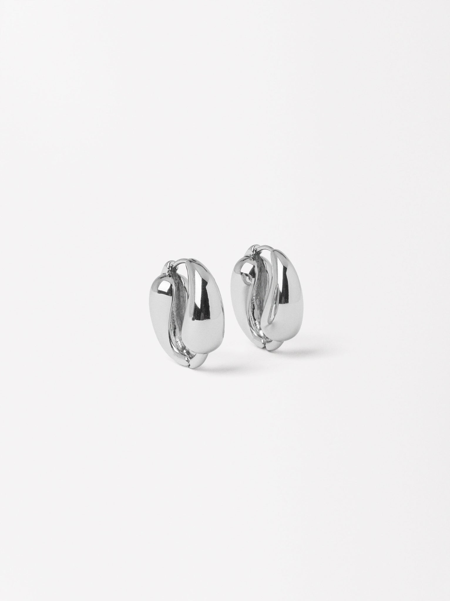 Wave Silver Hoop Earrings