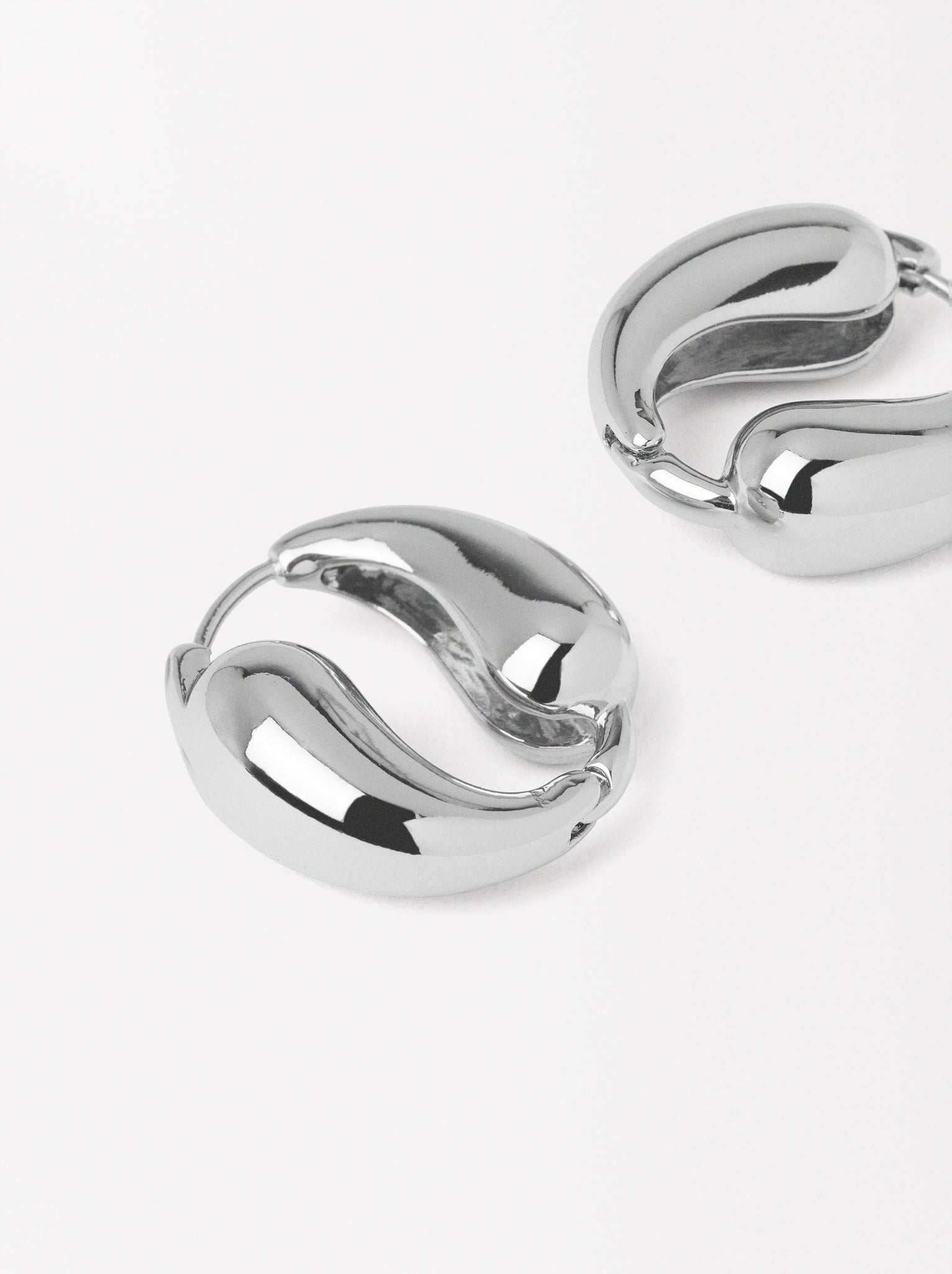 Wave Silver Hoop Earrings