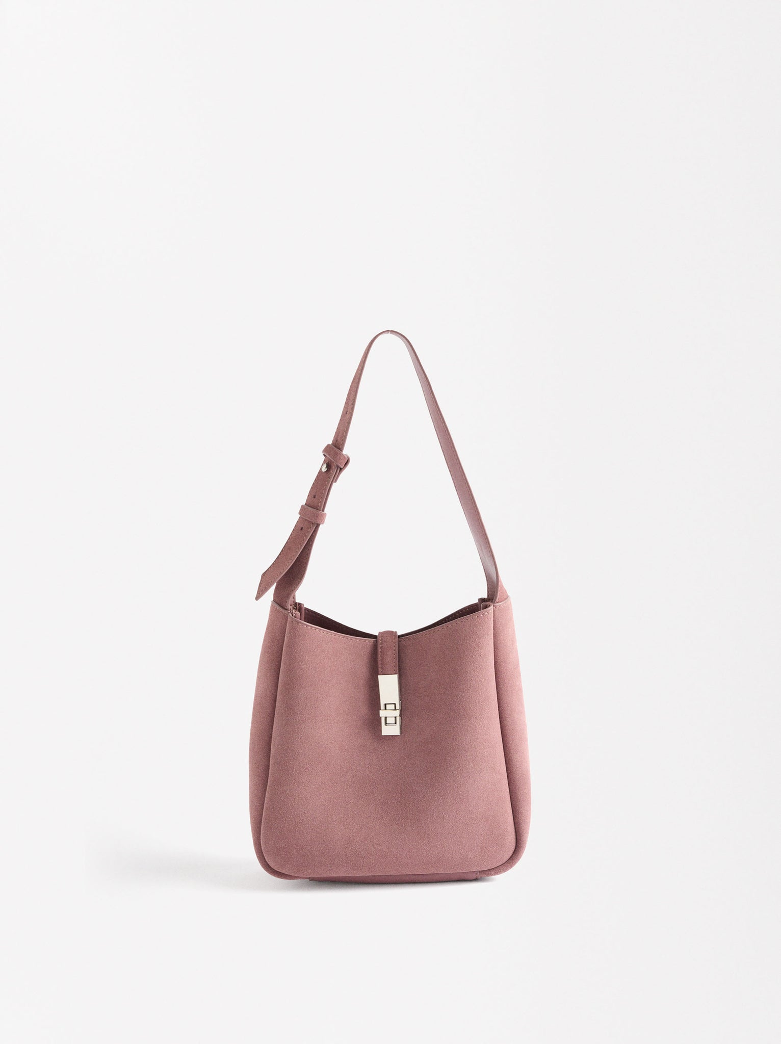 Shoulder Bag In Suede Leather