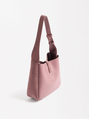 Shoulder Bag In Suede Leather