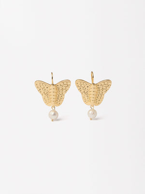 Butterfly Earrings With Freshwater Pearls