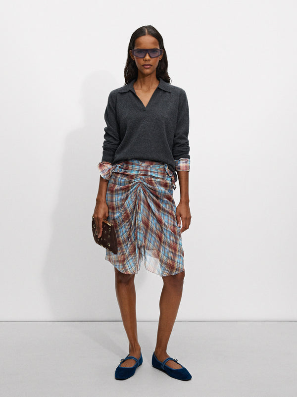 Printed Skirt With Ruched