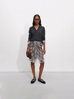 Printed Skirt With Ruched