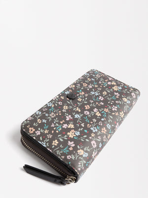 Nylon Effect Printed Wallet